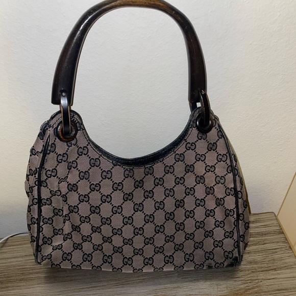Gucci Wooden Handle 'GG' Bag - Picture 3 of 5